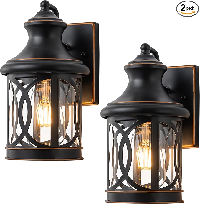 2-Pack Outdoor Wall Lights, Porch Lights, Waterproof Outdoor Wall Sconce by Laplusbelle