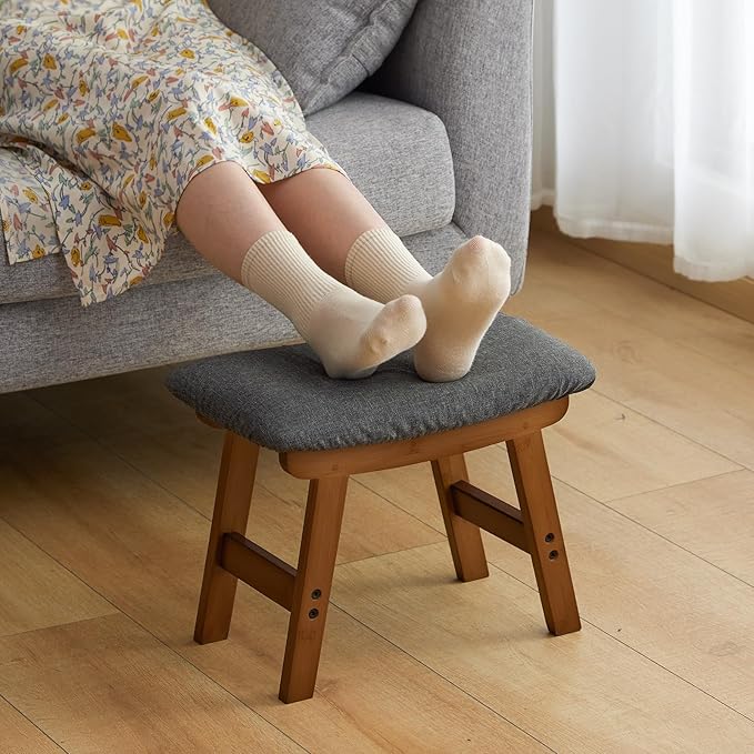 Foot Stool Ottoman Foot Rest Under Desk, Small Stool - Image 2