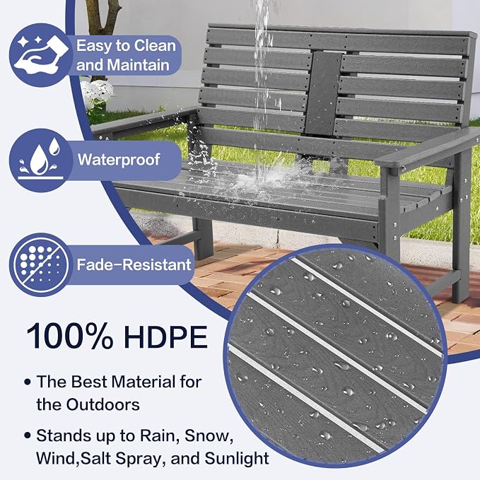 Outdoor Bench Weatherproof - Image 4