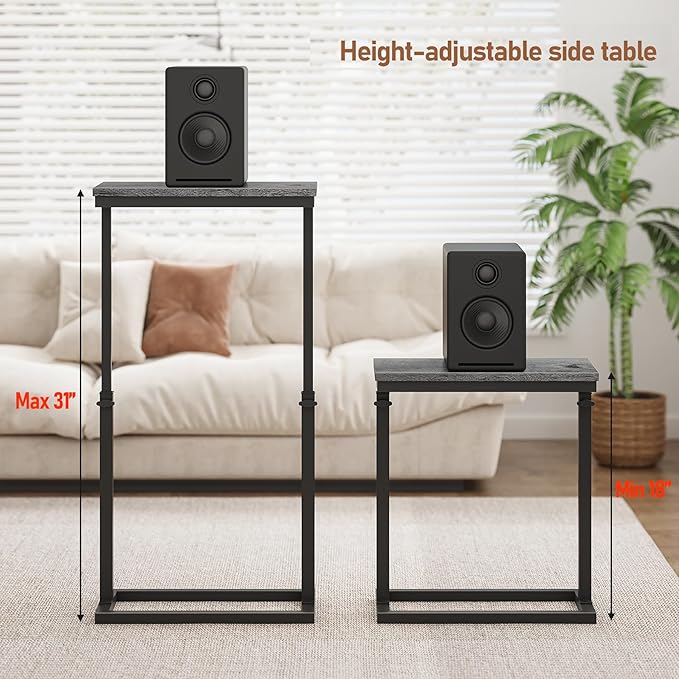TUTOTAK End Table, Side Table, Tall Couch Table, Sofa Table, Living Room - Image 2