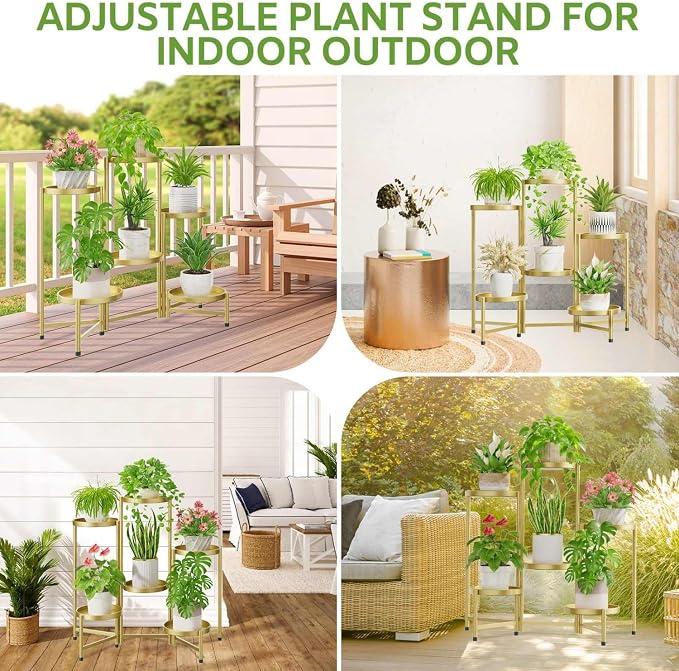 iDavosic.ly 6 Tier Large Plant Stand Indoor, 10 Inch Wide Tall Corner Metal - Image 2