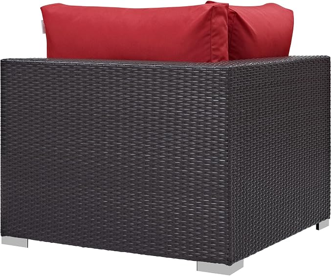 Modway Convene Wicker Rattan Outdoor Patio Sectional Sofa Corner Seat in - Image 4