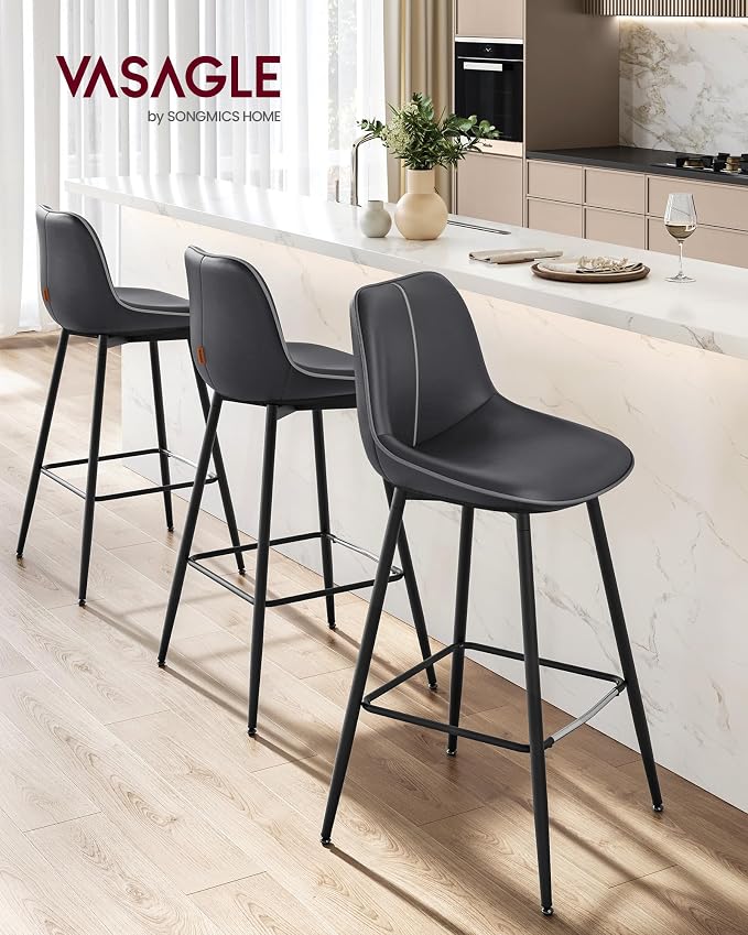 VASAGLE Bar Stools Set of 2, Bar Height Bar Stools - Image 2