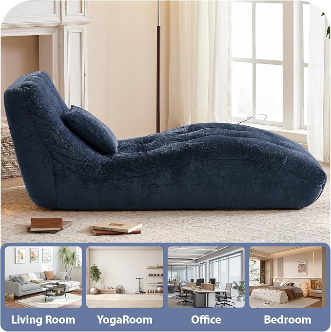 Chaise Lounge Chair with Curved Back, Modern Upholstered Recliner Sofa - Image 7