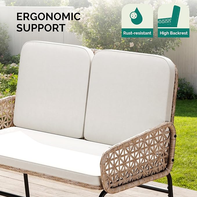 YITAHOME Patio Loveseat Wicker Outdoor Furniture, All Weather Rattan - Image 7