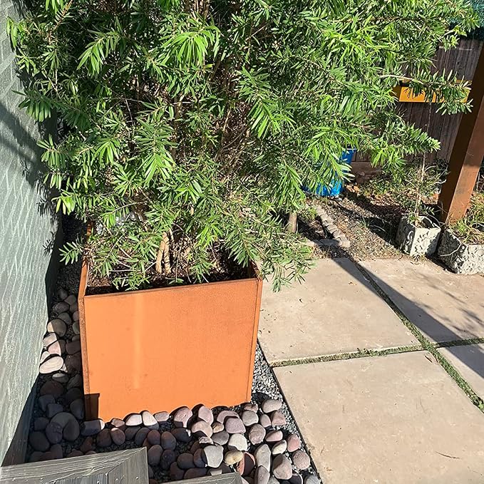 Corten Steel Planter Metal Square Planter 28 Inch Corten Planter Box Tall Cube - Image 3