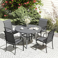 VICLLAX 5 Pieces Patio Dining Set, Outdoor Furniture Set Includes 41.2" Round by HOME