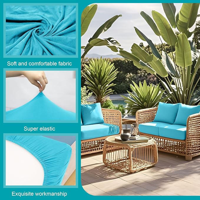 14Pcs Stretch Patio Cushion Covers, Outdoor Couch Covers Replacement, Outdoor - Image 3