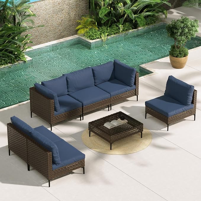 Grand patio Wicker Patio Furniture Set, All Weather Outdoor Sectional Sofa - Image 2