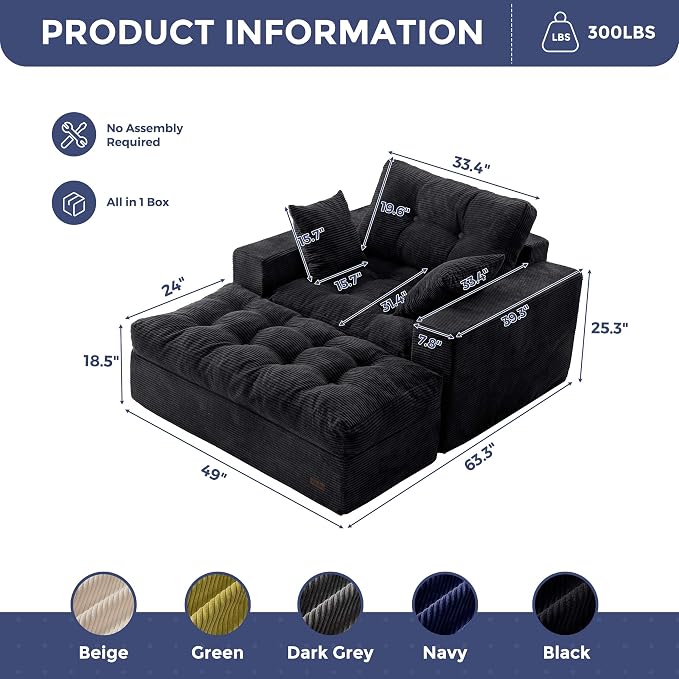 MAXYOYO Modular Sectional Chaise Lounge Sofa, Upholstered Lounge Chair - Image 2