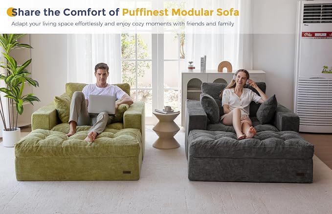 MAXYOYO Modular Sectional Chaise Lounge Sofa, Upholstered Lounge Chair - Image 8