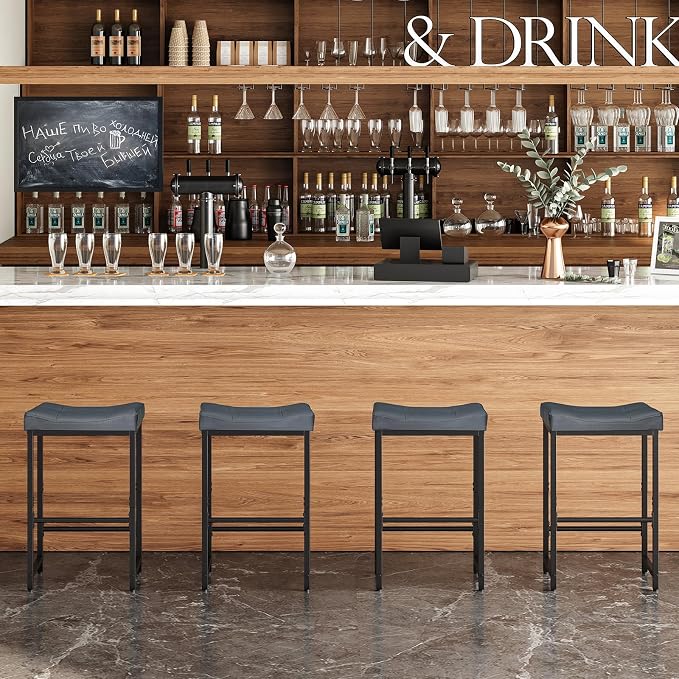 HOOBRO Barstools, 25.4" Saddle Stools - Image 5