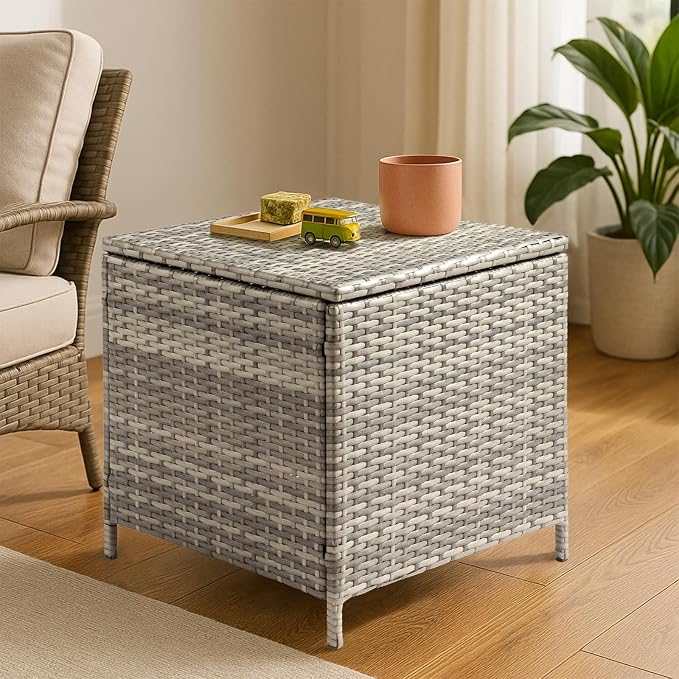 Outvita Outdoor Side Table, Rattan Coffee Table - Image 2