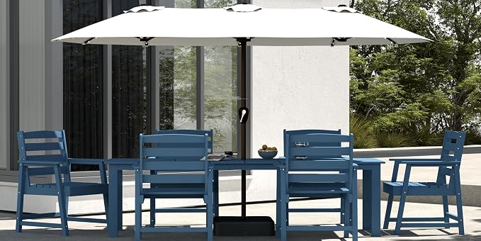 5-Piece Navy Blue Outdoor Dining Set - Image 7