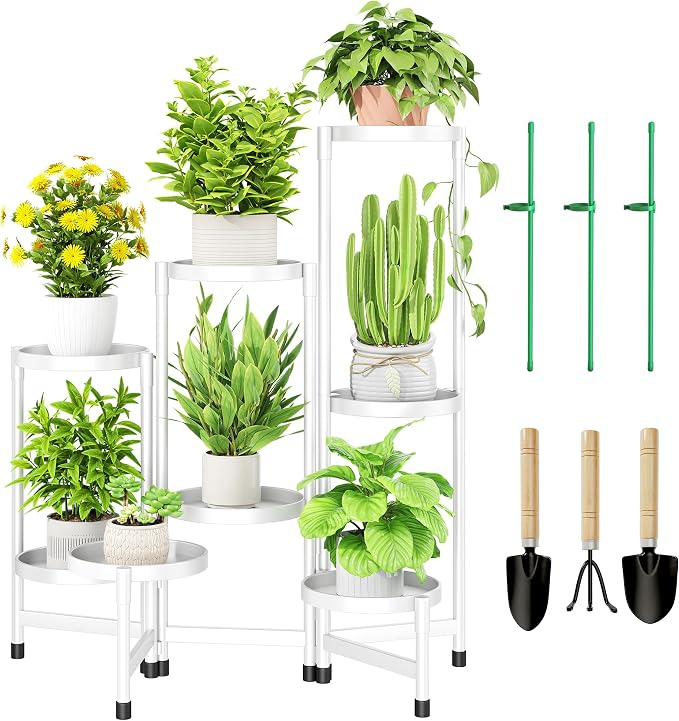 8 Tier Plant Stand Indoor, Tiered Plant Stand Outdoor by Cawukege