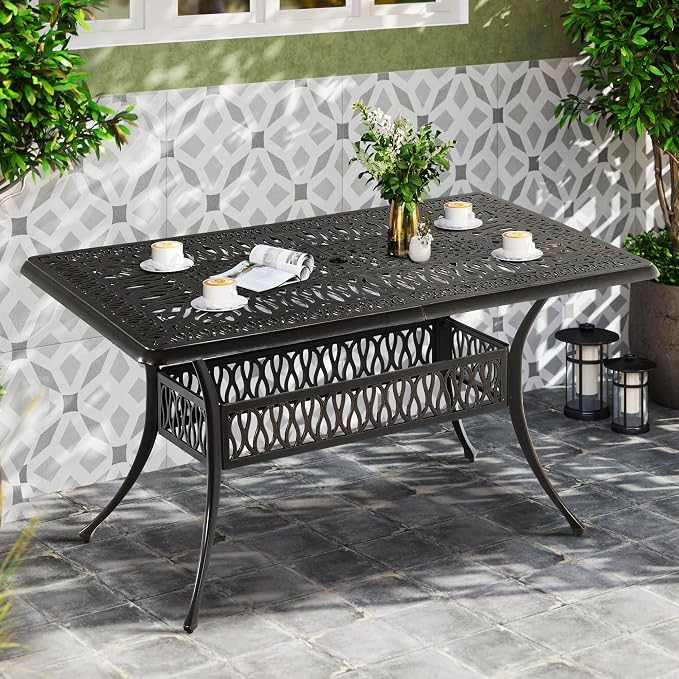 DWVO Cast Aluminum Outdoor Dining Table, Patio Dining Table - Image 7