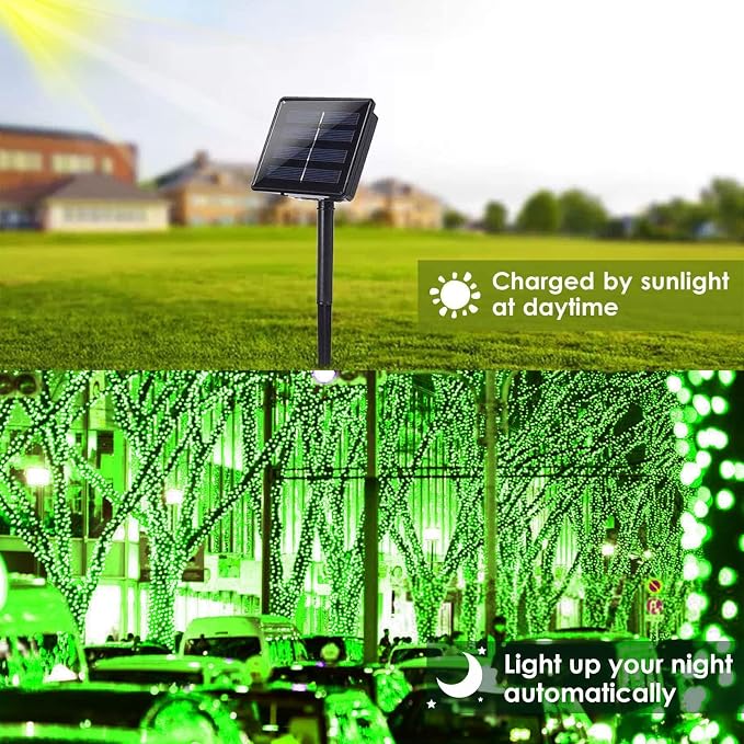 Solar String Lights Outdoor, 2 Pack 80FT 200 LED Solar Halloween Twinkle Lights - Image 2