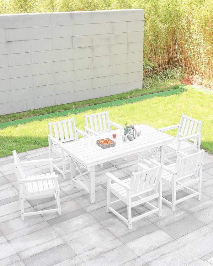 HDPE Outdoor Dining Table, 66.9” Rectangle Patio Dining Table - Image 2
