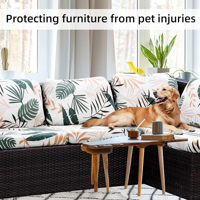 8Pcs Stretch Patio Cushion Covers, Outdoor Couch Covers Replacement, Outdoor - Image 6