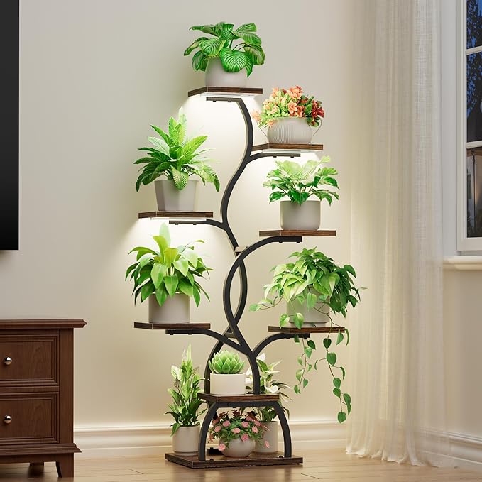 Plant Stand Indoor with Grow Light by EVAWOO