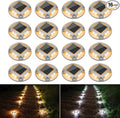 VOLISUN Solar Driveway Lights Dock Marine Lights 16 Pack, 2 Colors in 1 by VOLISUN