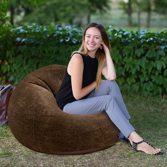 Realspring Inflatable Bean Bag Chairs Outdoor Blow up Camping Chairs Inflatable - Image 6