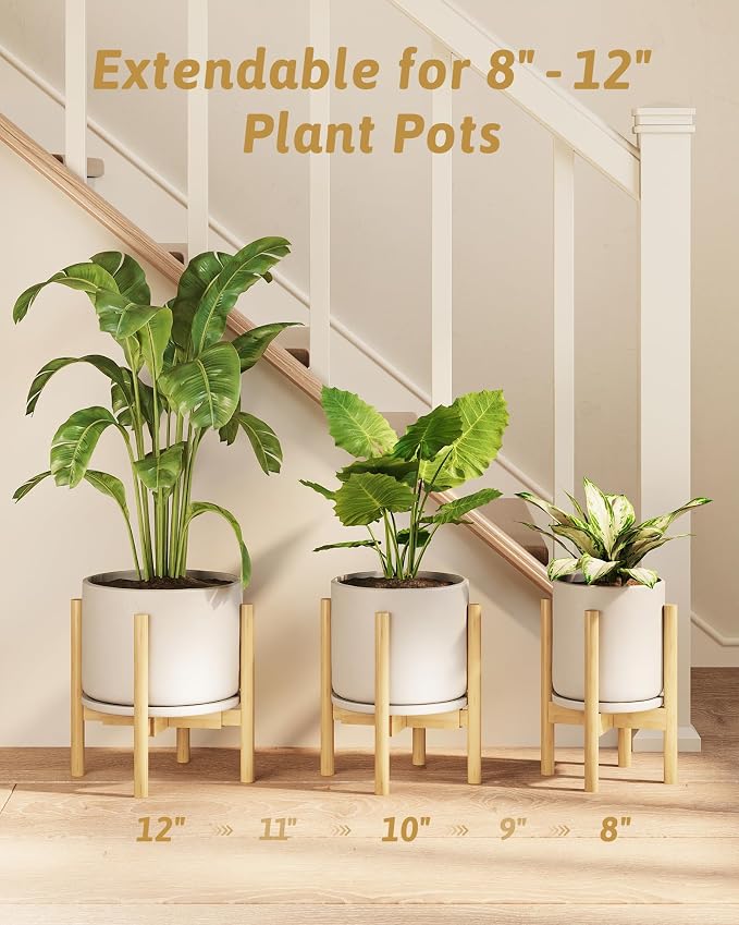 Adjustable Plant Stand Indoor, Bamboo Plant Stand Fits 8 9 10 11 12 Inches - Image 7