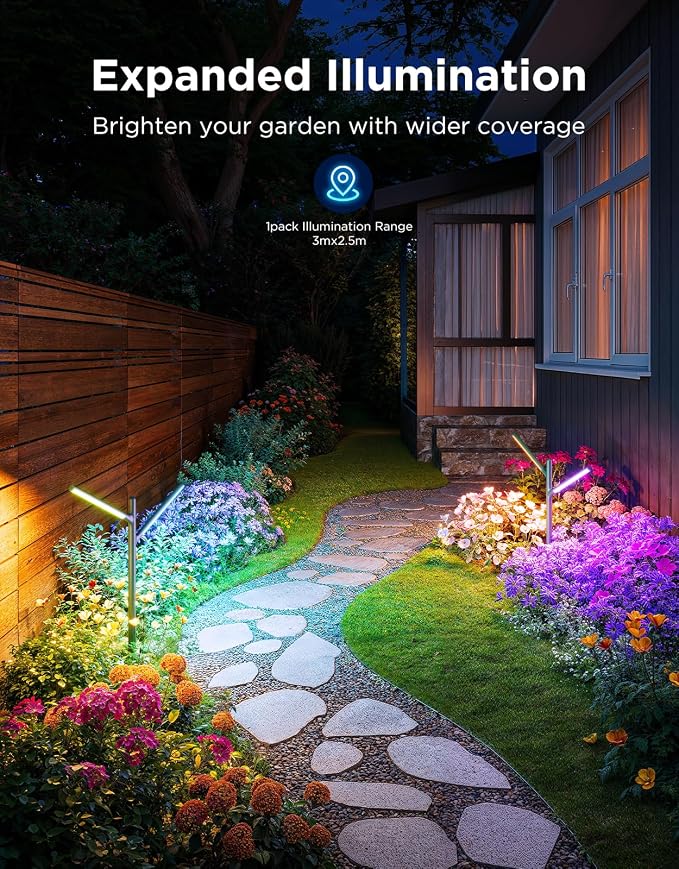 Govee Outdoor Garden Lights 2 Pack, RGBWWIC Smart LED Pathway Lights - Image 4