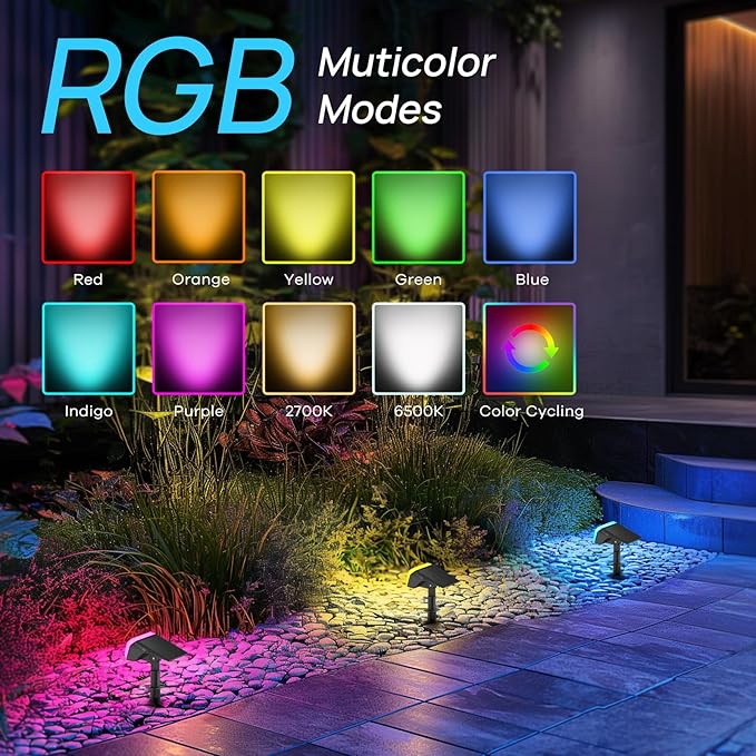 Consciot Solar Spot Lights Outdoor, Christmas Color Changing Lights Waterproof - Image 5