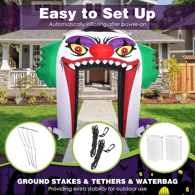 ZPISF Giant 10 FT Halloween Inflatables Clown Archway Outdoor Decorations - Image 5