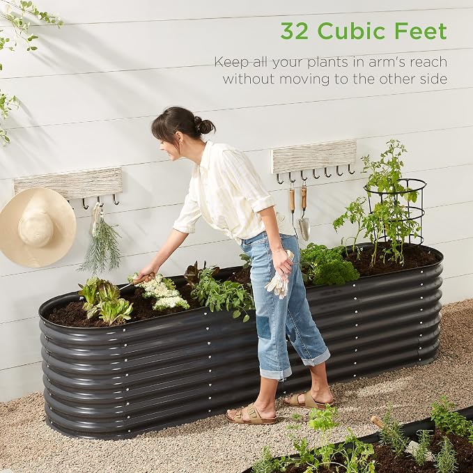 Best Choice Products 8x2x2ft Metal Raised Garden Bed, Oval Outdoor Deep Root - Image 4