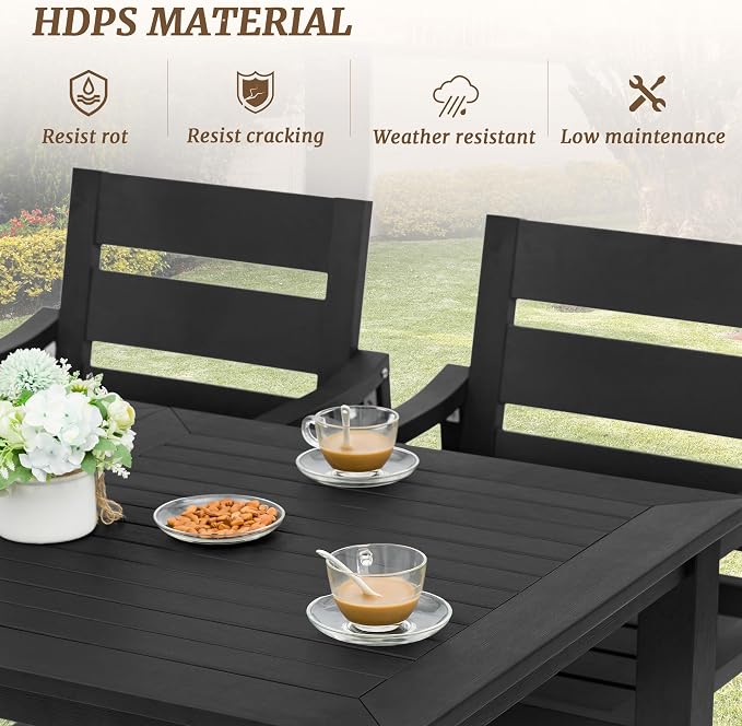 Patio Table and Chairs Set, HDPS Outdoor Dining Set - Image 3