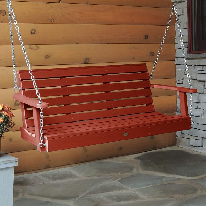 Highwood Weatherly Porch Swing 5 Feet, Rustic Red - Image 2