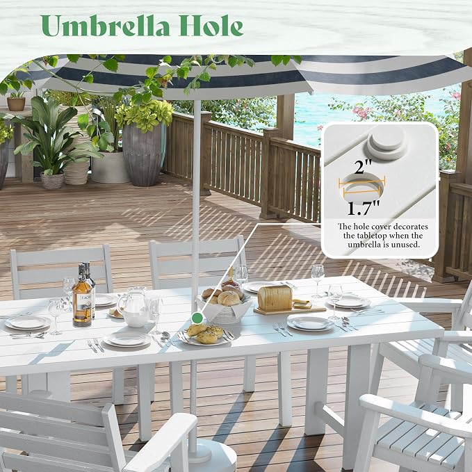 AMERLIFE 7-Piece HDPE Outdoor Dining Set - Image 4
