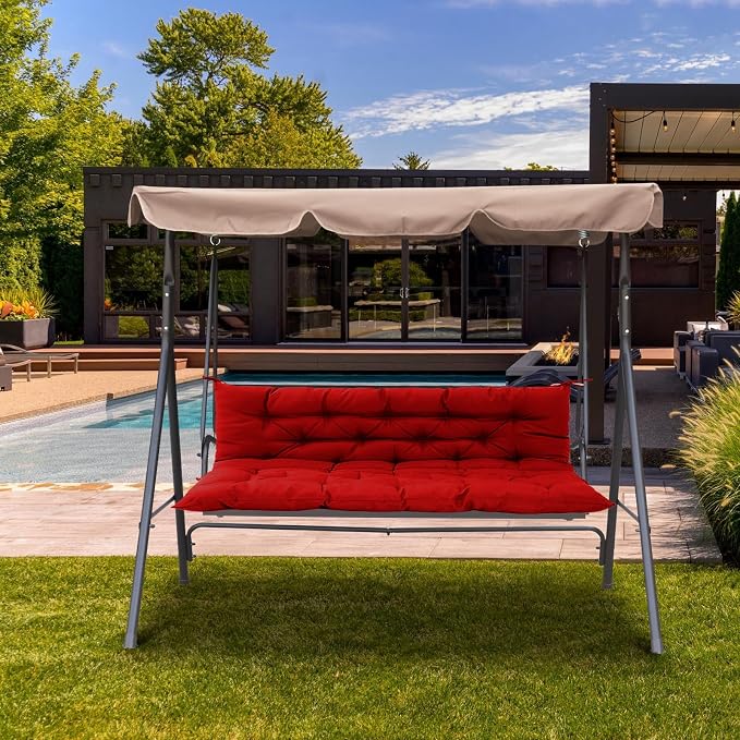Outside Benches Cushion with Backrest, Thicken Waterproof Swing Cushions 2/3 - Image 7