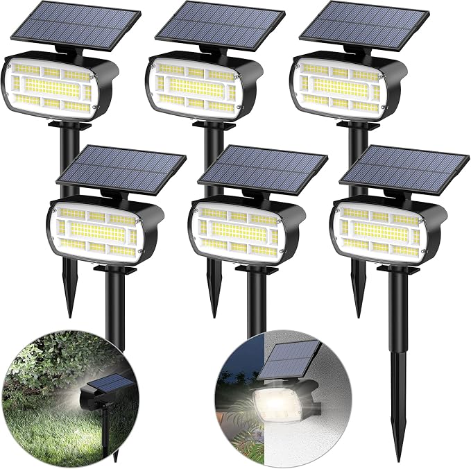 Fabrito Large Solar Spot Lights Outdoor 6 Pack, 1000 Lumens High Brightness by Fabrito