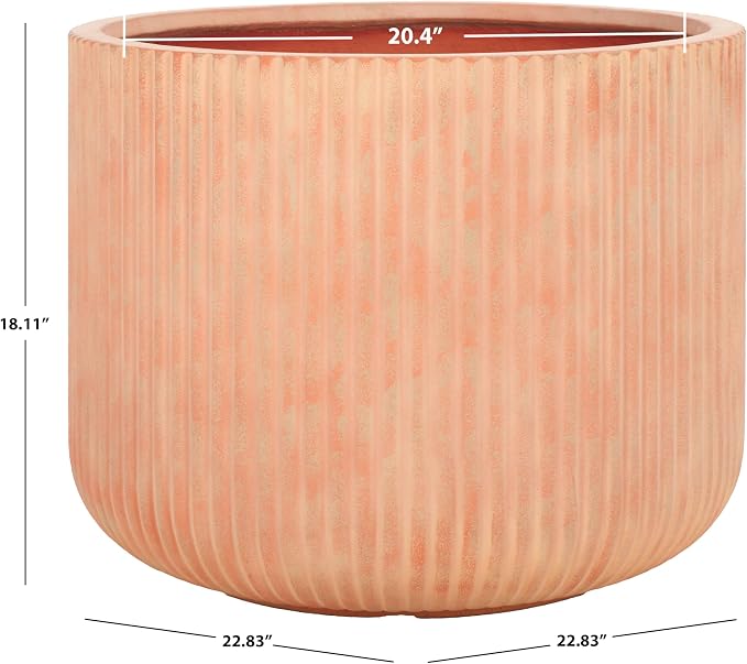 SAFAVIEH Outdoor Collection Lucca Terracotta Cement Ficonstone Planter Pot - Image 3