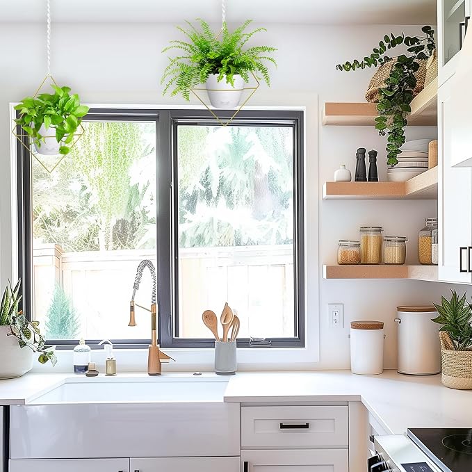 Hanging Planters for Indoor Plants, 2 Set Self Watering Hanging Flower Pots - Image 7