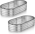 Plant & Plot Galvanized Raised Garden Beds Outdoor // 4×2×1 ft Planter Raised by PlantPlot