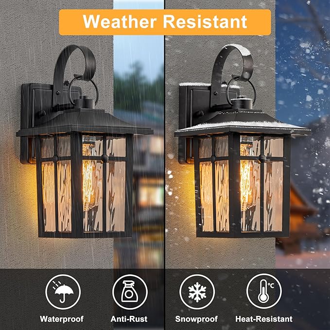 2 Pack Dusk to Dawn Outdoor Wall Lights, Aluminum Exterior Light Fixtures Wall - Image 4