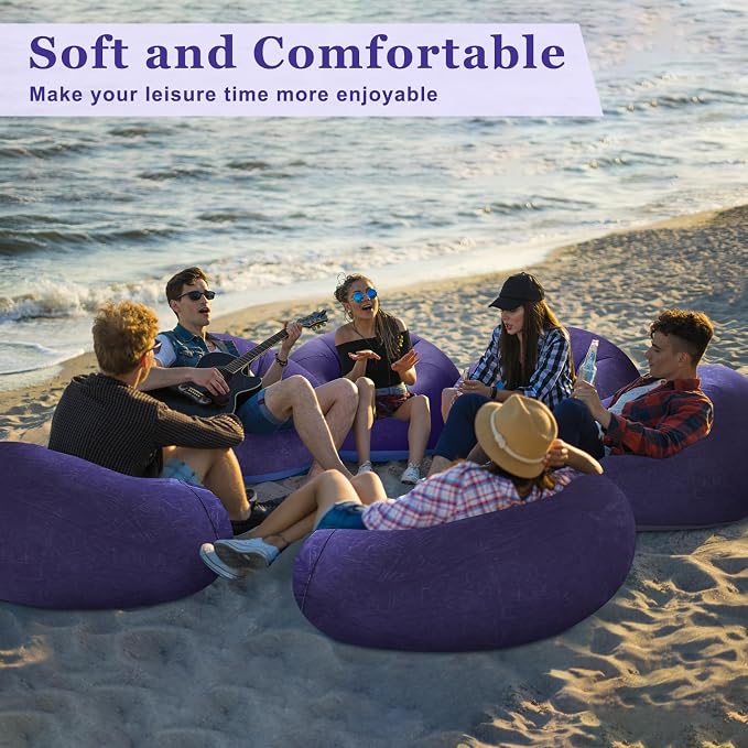 Realspring Inflatable Bean Bag Chairs Outdoor Blow up Camping Chairs Inflatable - Image 6