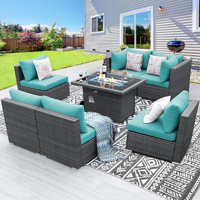 BULEXYARD 7 Piece High Back Outdoor Furniture Set - Image 2