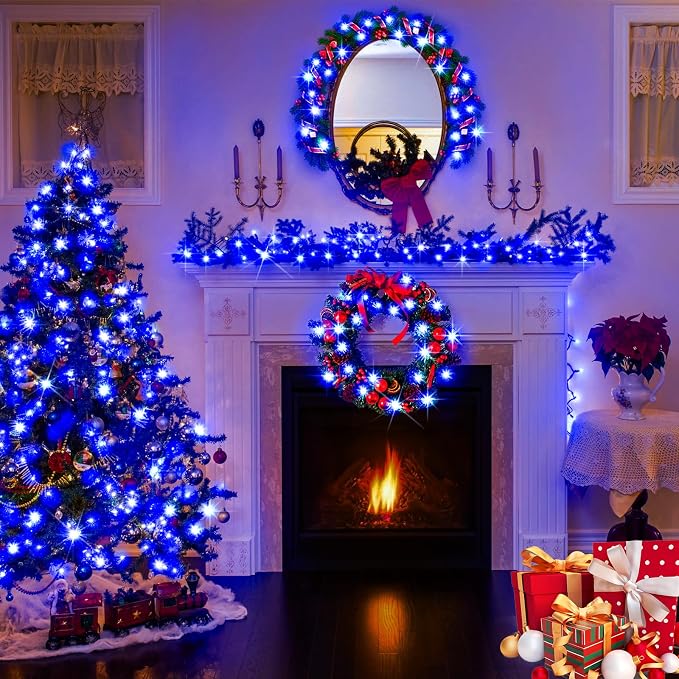 KNONEW Outdoor Christmas Lights 99ft 300 LED String Lights 8 Modes & Timer - Image 4