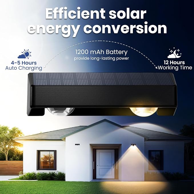 Solar Fence Lights Outdoor, Solar Wall Lights 9 Fixed Colors ＆ Color Changing - Image 8