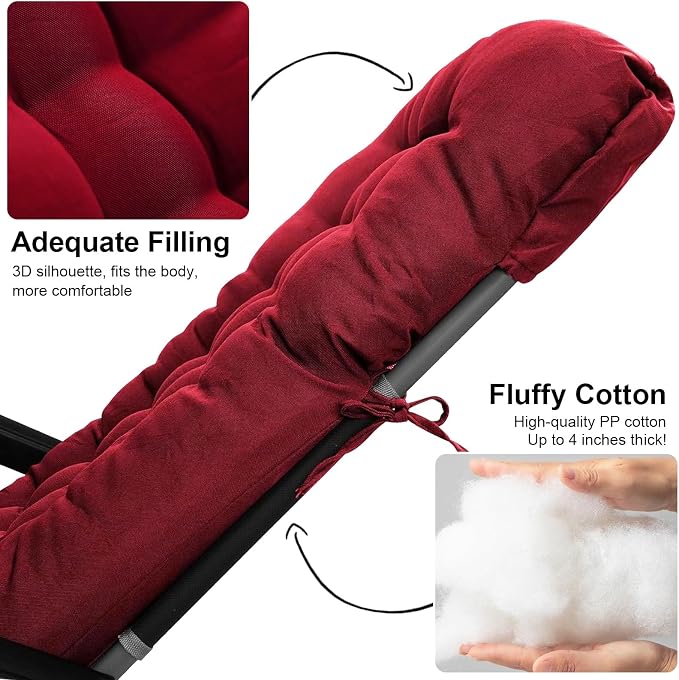 ERWUDEling Patio Lounge Chair Cushion, Waterproof Lounge Chair Cushion - Image 5