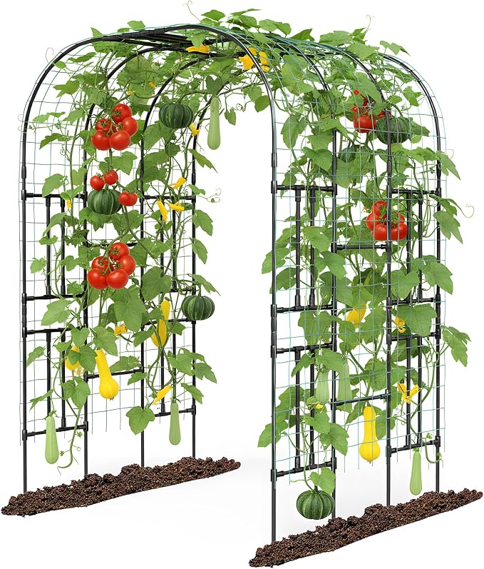 Garden Arch Trellis for Climbing Plants, 7.22 FT Tall Large Arbour Archway for by Aohanoi