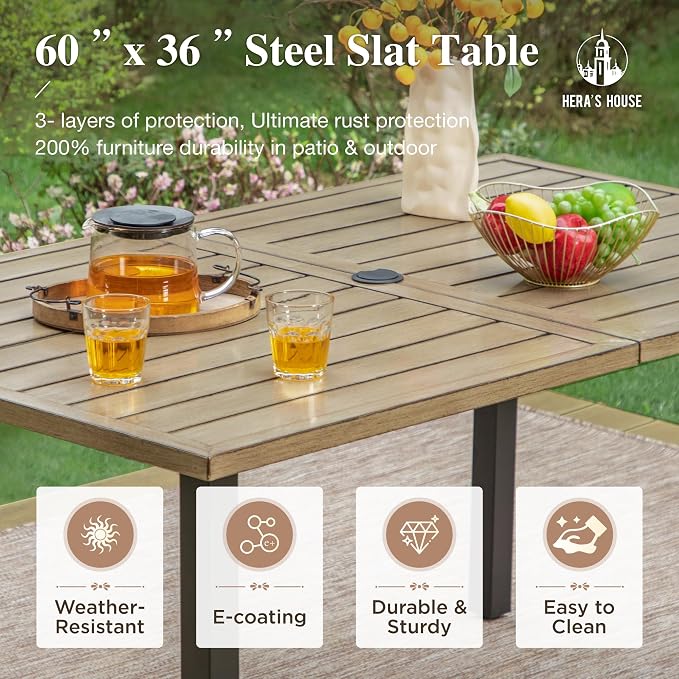 HERA'S HOUSE 7 Pieces Outdoor Dining Set, Outdoor Dining Set - Image 8