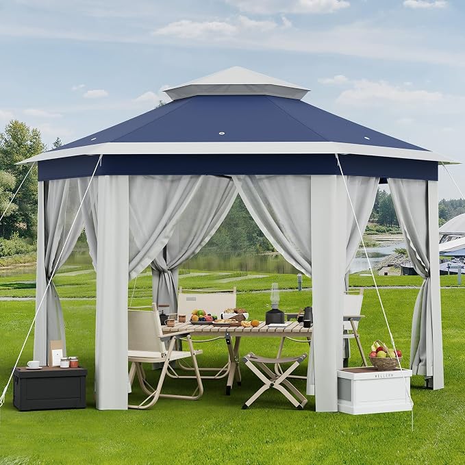 GAOMON Heavy Duty 13x13ft 6-Sided Pop-Up Gazebo Tent – Double Vented Roof - Image 6