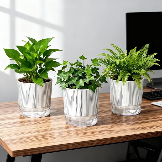 3 Pack Self Watering Pots Set, 4 Inch Self Watering Pots - Image 6