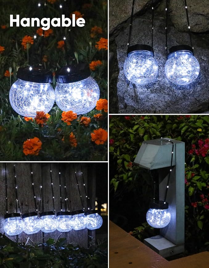 PARTPHONER Solar Lights Outdoor Waterproof 12-Pack, Solar Powered Hanging - Image 7